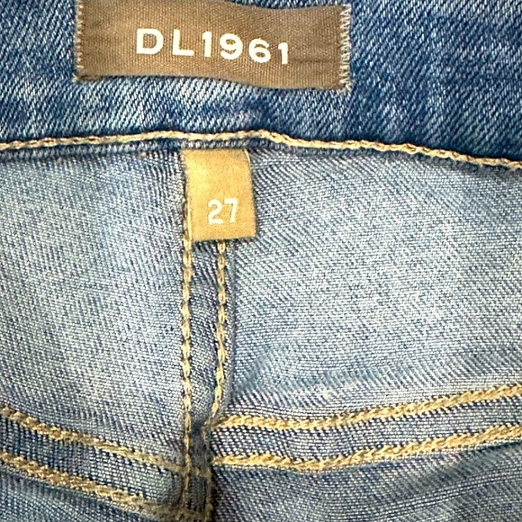 👖DL1961 Florence Instasculpt Crop‎ Skinny Jeans | Sz 27 | White Stripe Raw Hem - Picture 3 of 5